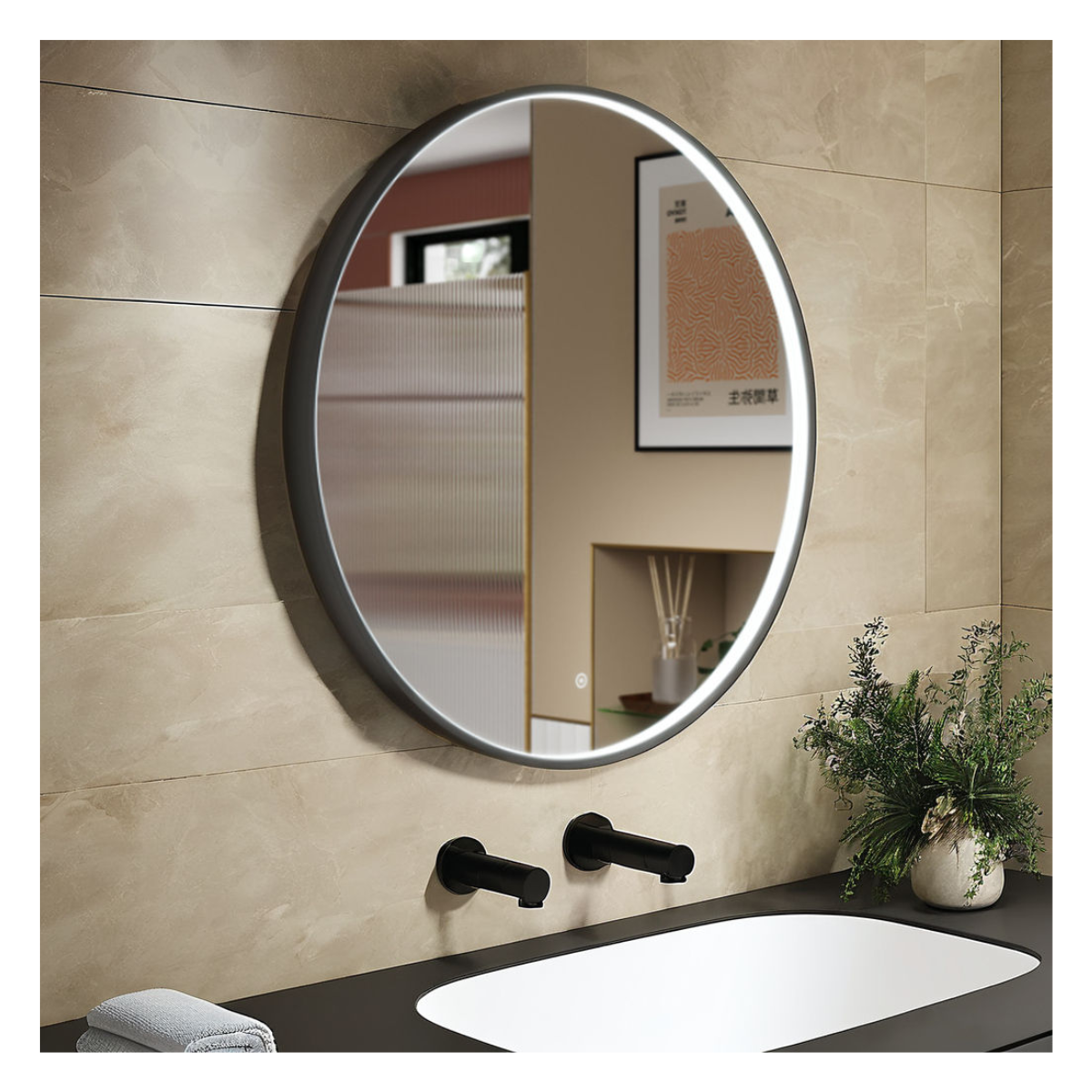 Orbit Frame Round Mirror